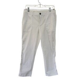 Style & Co Womens Capri‎ Pants White Mid Rise Size 4 Utility Cargo Pockets
